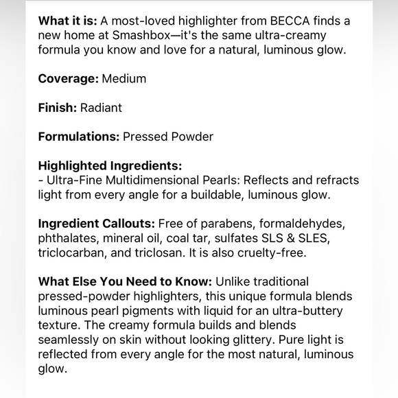 ✨Smashbox X BECCA Shimmering Skin Perfector™ Pressed Highlighter - Champagne Pop - Picture 8 of 10